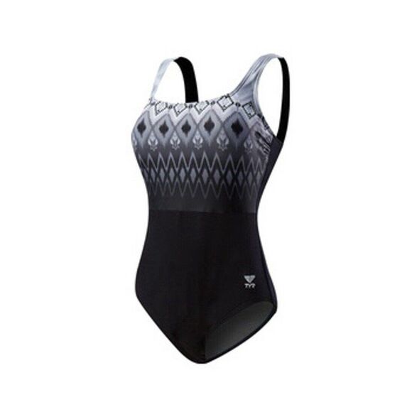 TYR Women's Baltic Stripe Aqua ControlFit Swimsuit TAQBS7A Black, Size 10, $80 - Picture 1 of 12